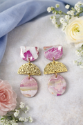 Handcrafted Polymer Clay Tiered Dangle Earrings