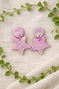 Handcrafted Polymer Clay Star Dangle Earrings