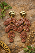 Handcrafted Polymer Clay Earthy Cascading Dangle Earrings