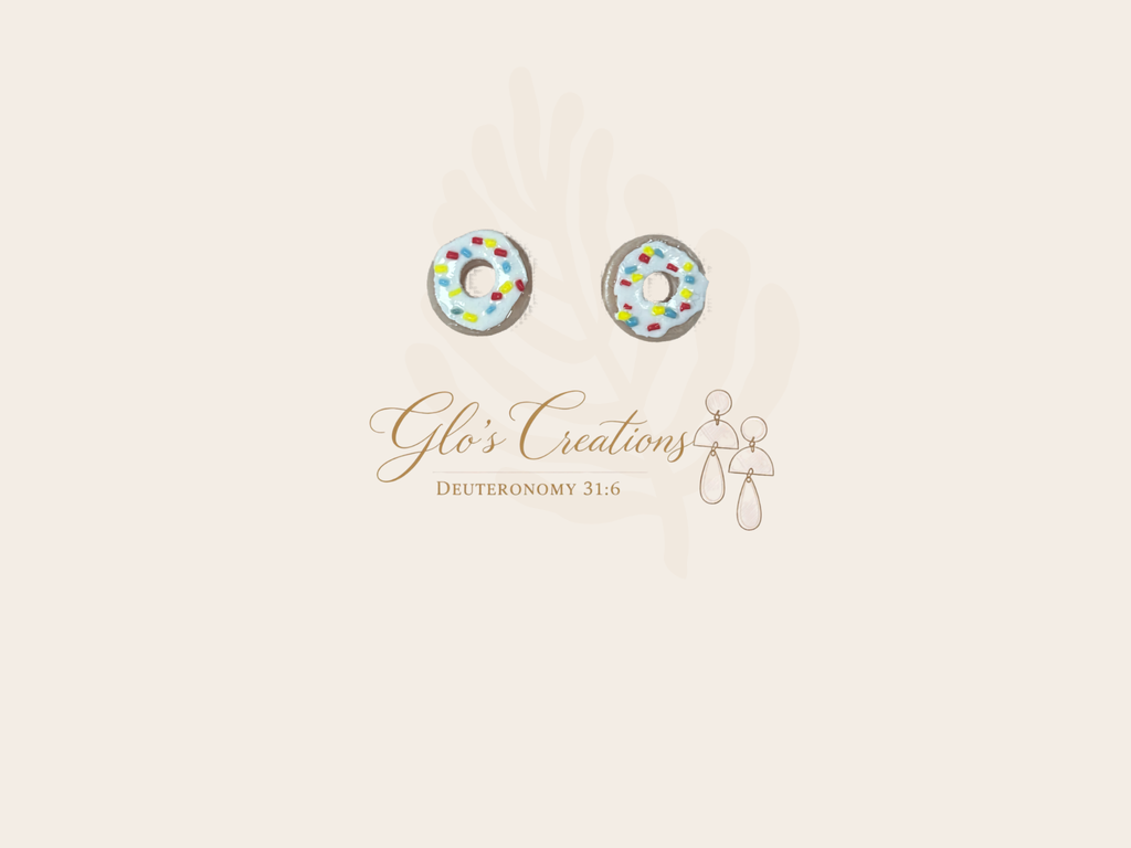 Handcrafted Polymer Clay Donut Stud Earrings
