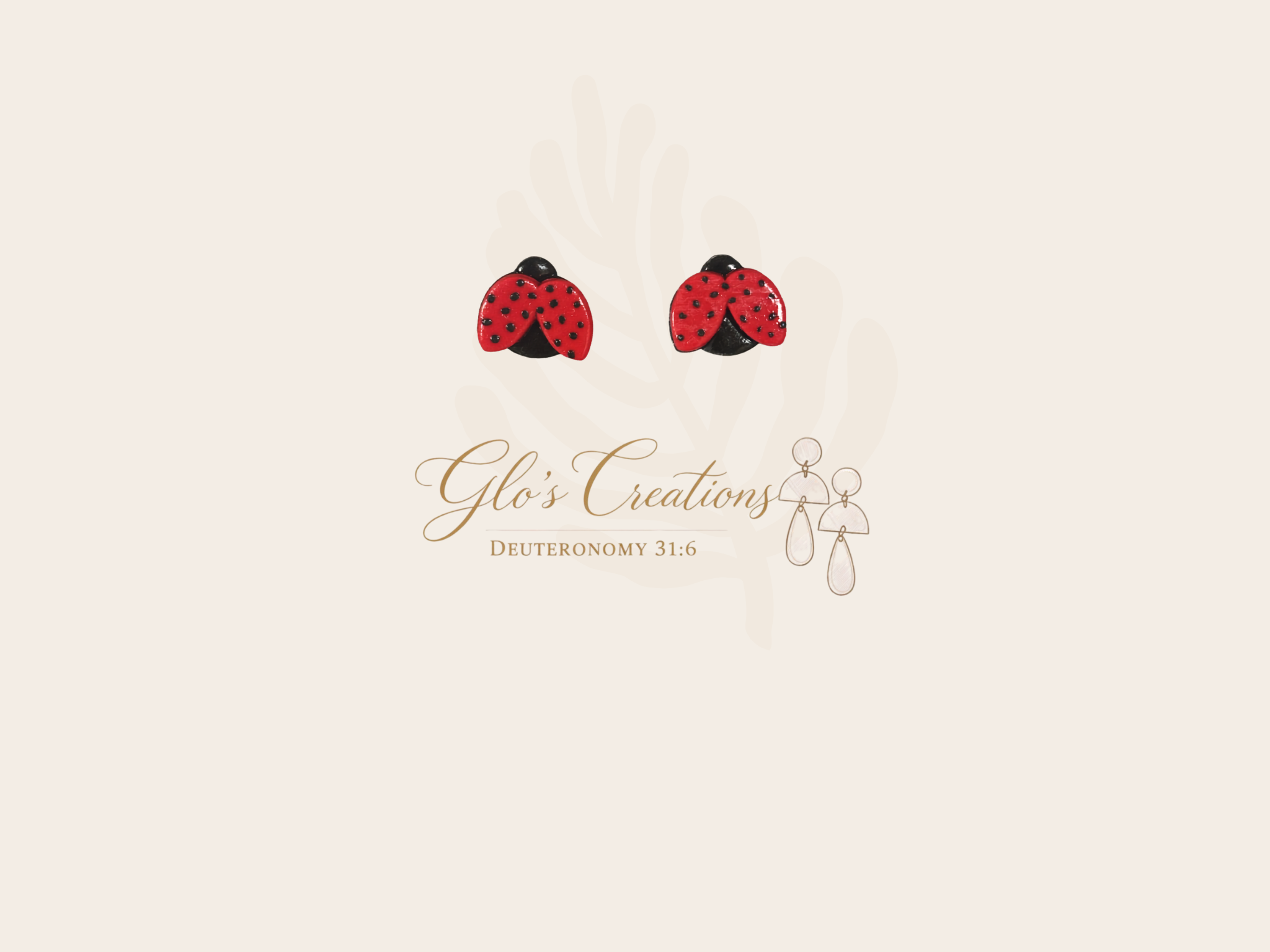 Handcrafted Polymer Clay Ladybug Stud Earrings