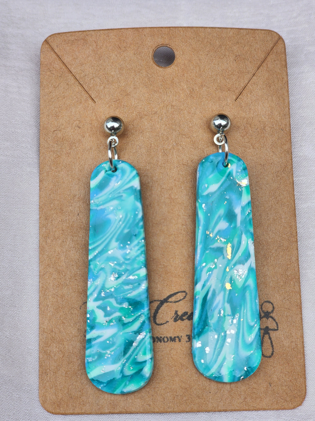 Ocean Drift Marbled Turquoise Dangles