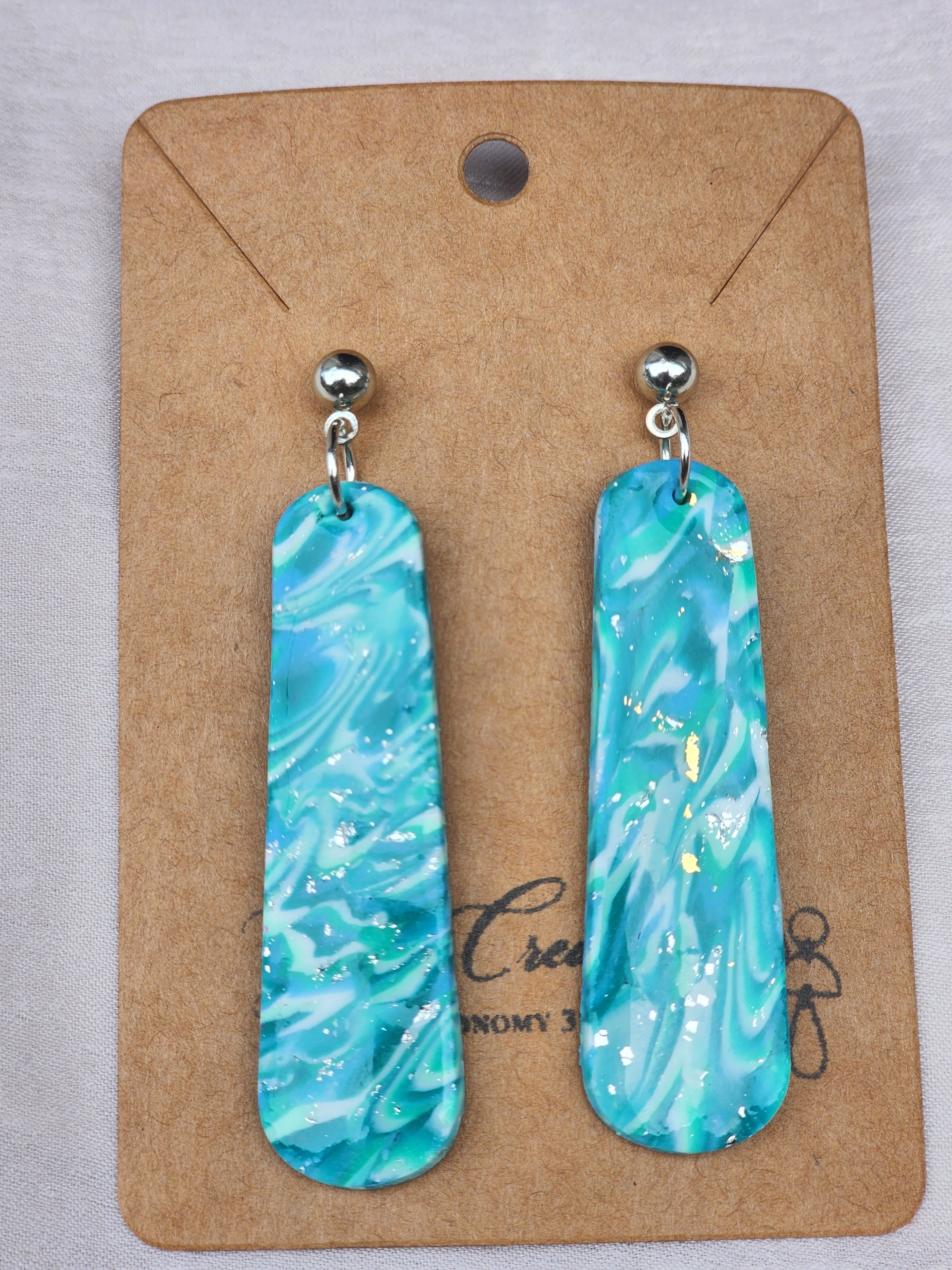 Ocean Drift Marbled Turquoise Dangles
