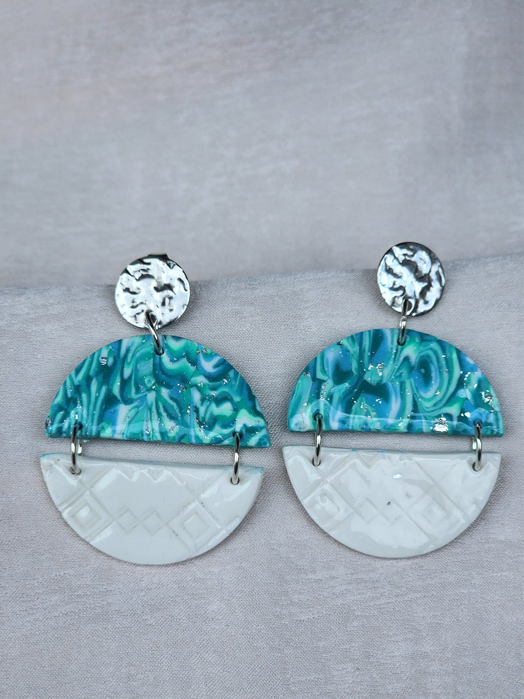 Harbor Crest Turquoise Half‑Moon Earrings