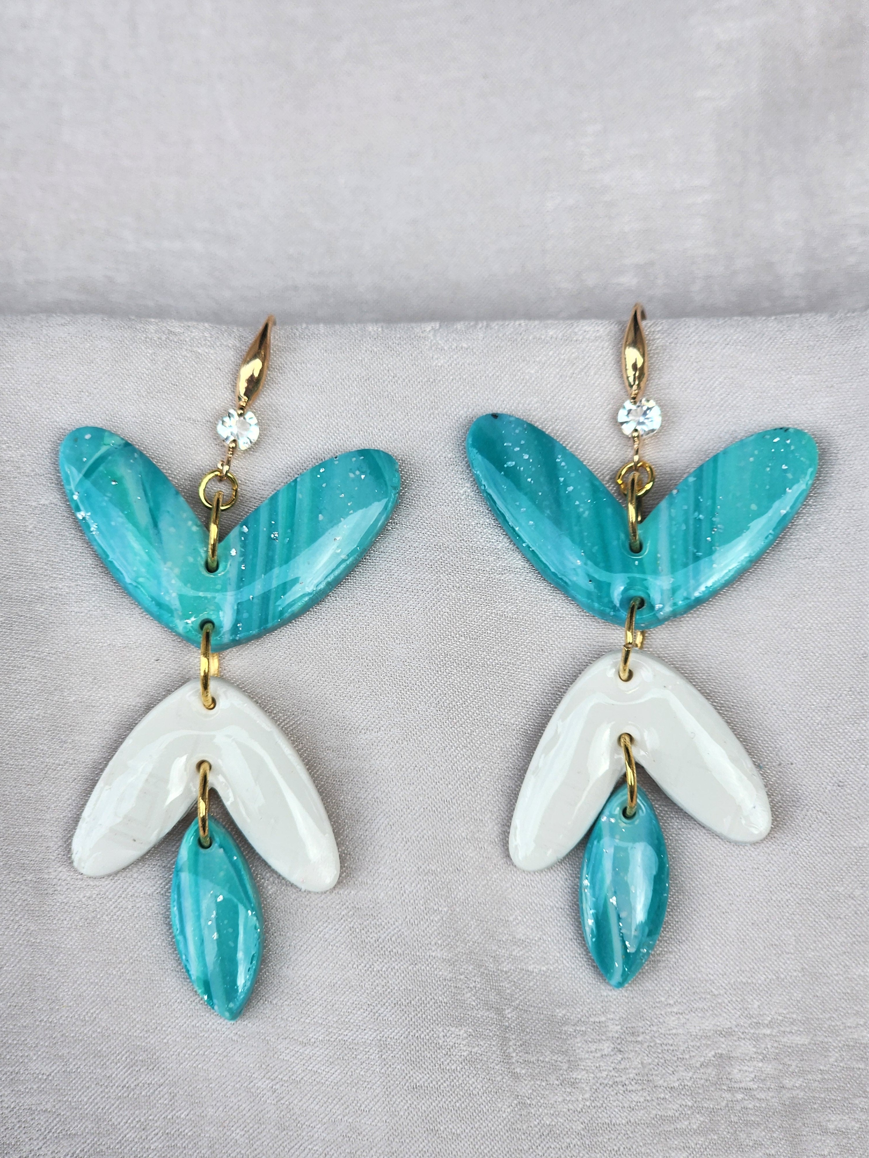 Ocean Bloom Layered Dangle Earrings