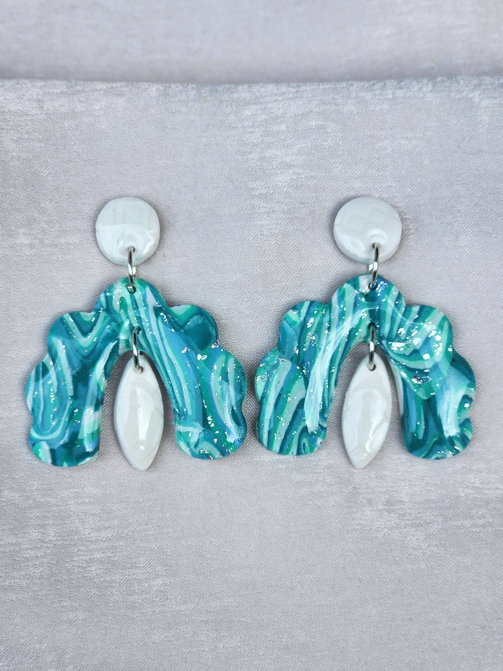 Wavecrest Fan Turquoise Dangle Earrings