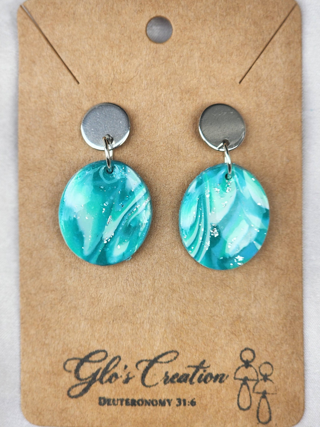 Tidal Drift Turquoise Circle Earrings