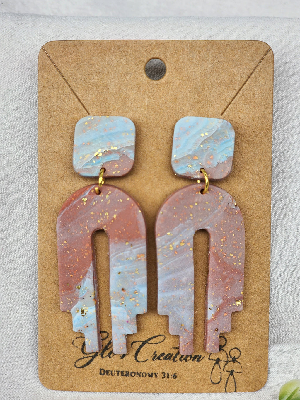 Marbled Serenity Polymer Clay Earrings