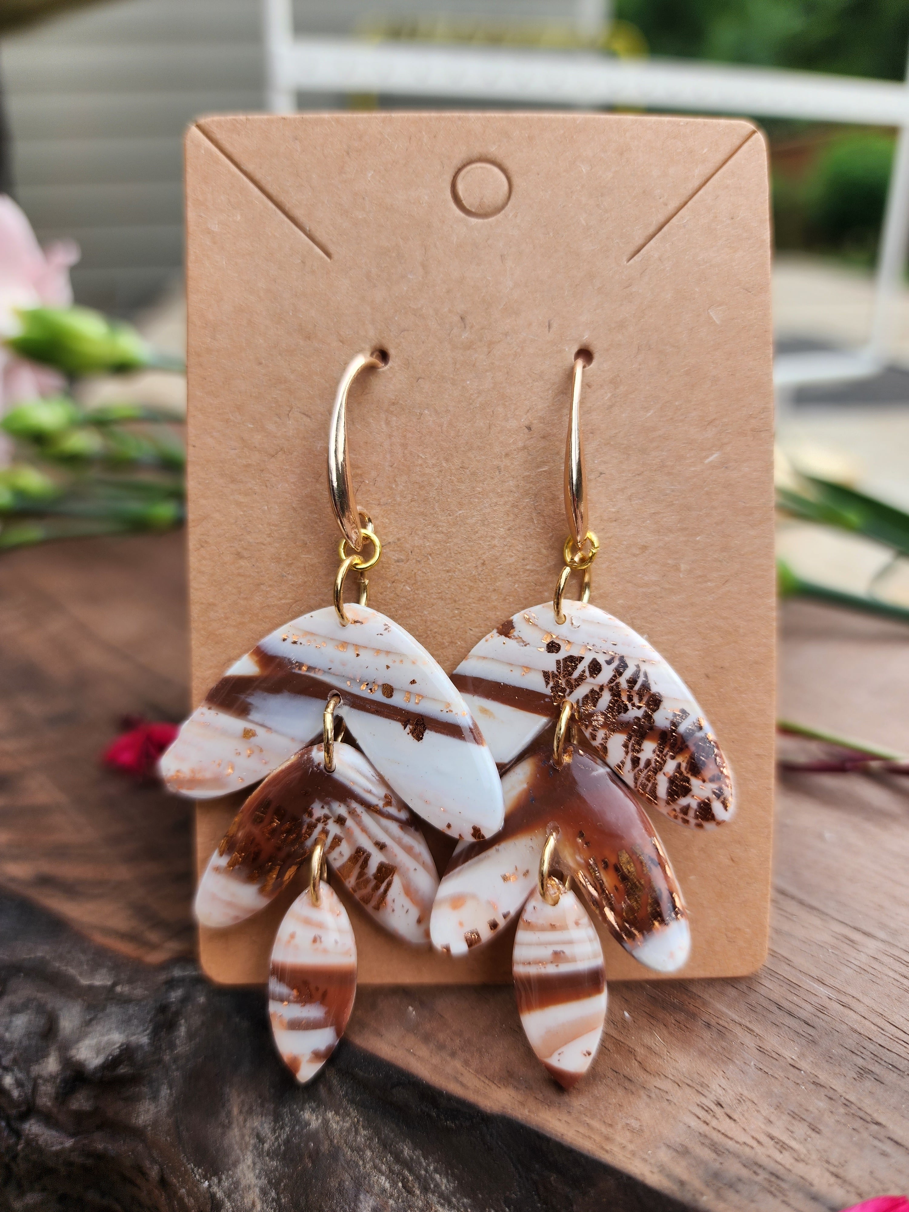 Golden Petal Cascade Earrings