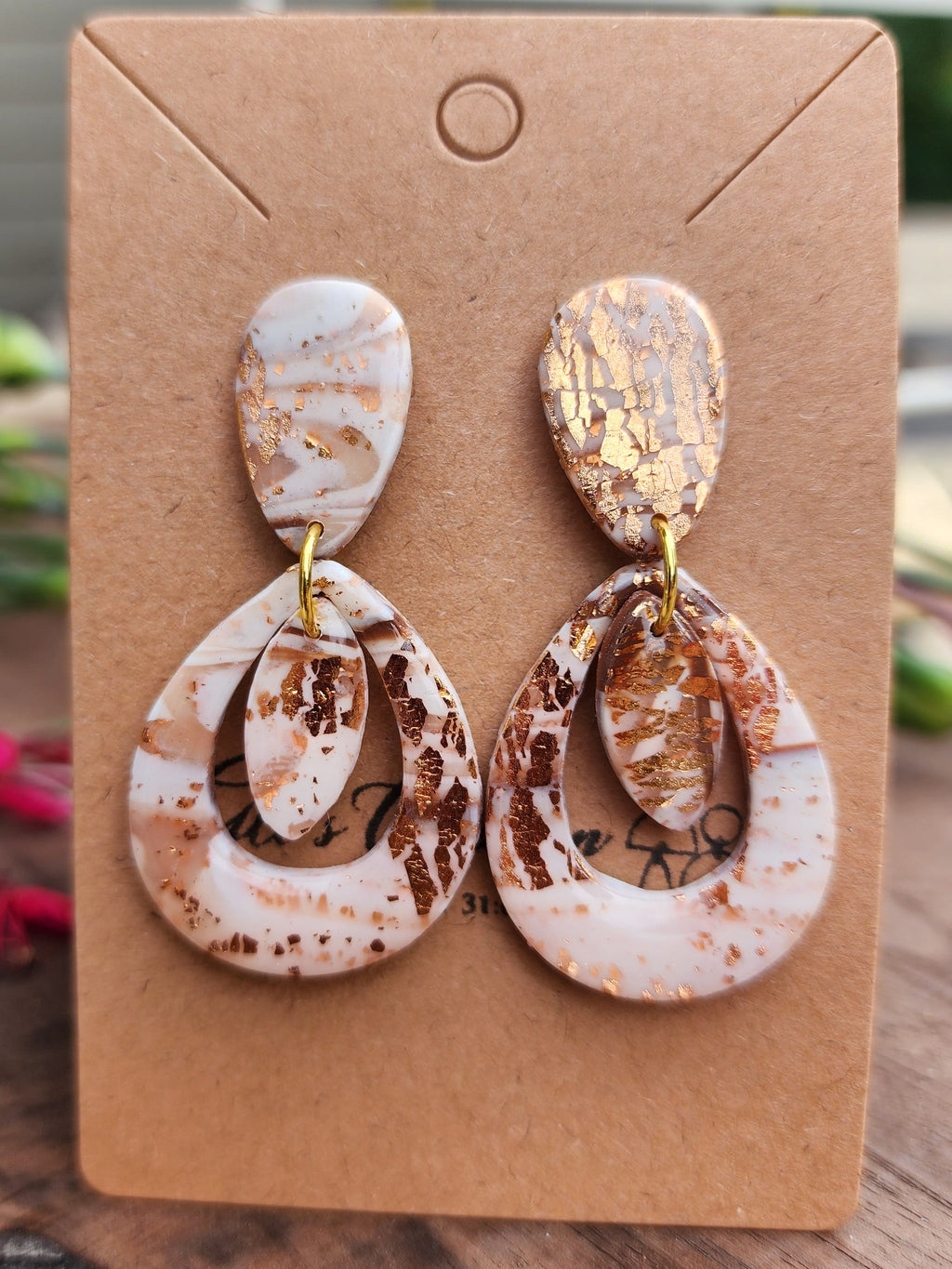 Golden Frost Teardrop Earrings