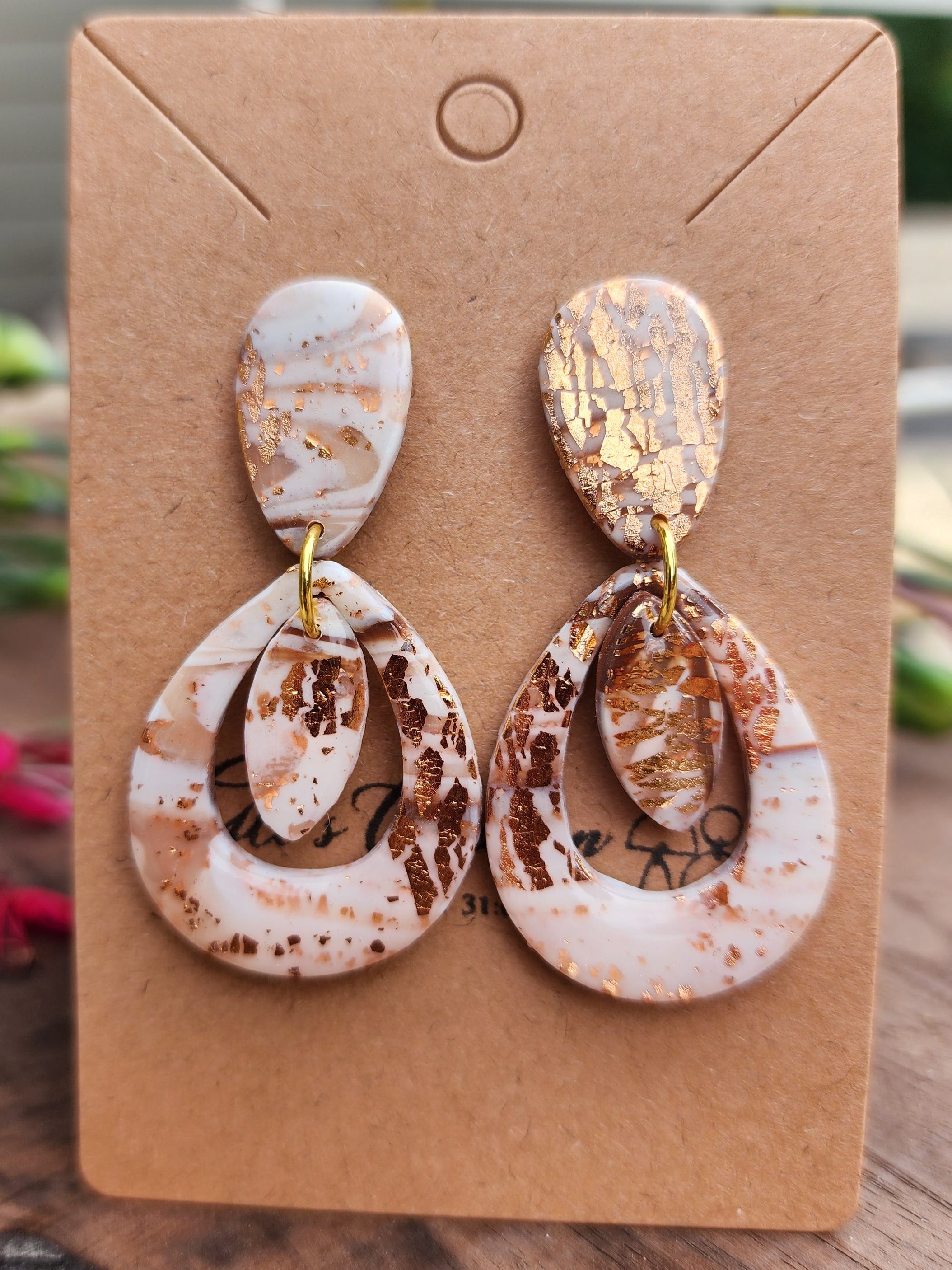 Golden Frost Teardrop Earrings