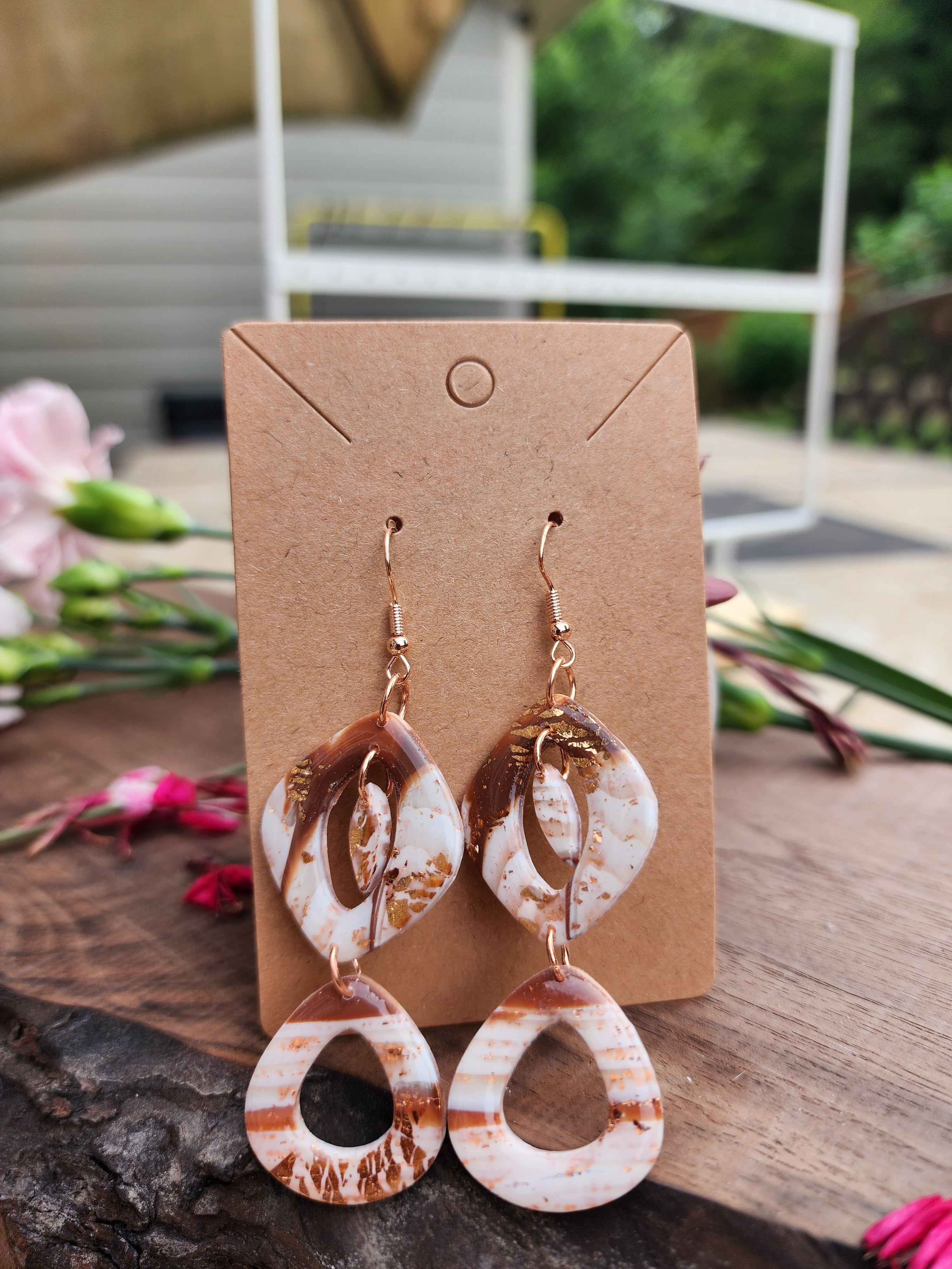 Sandalwood Drift Oval Earrings