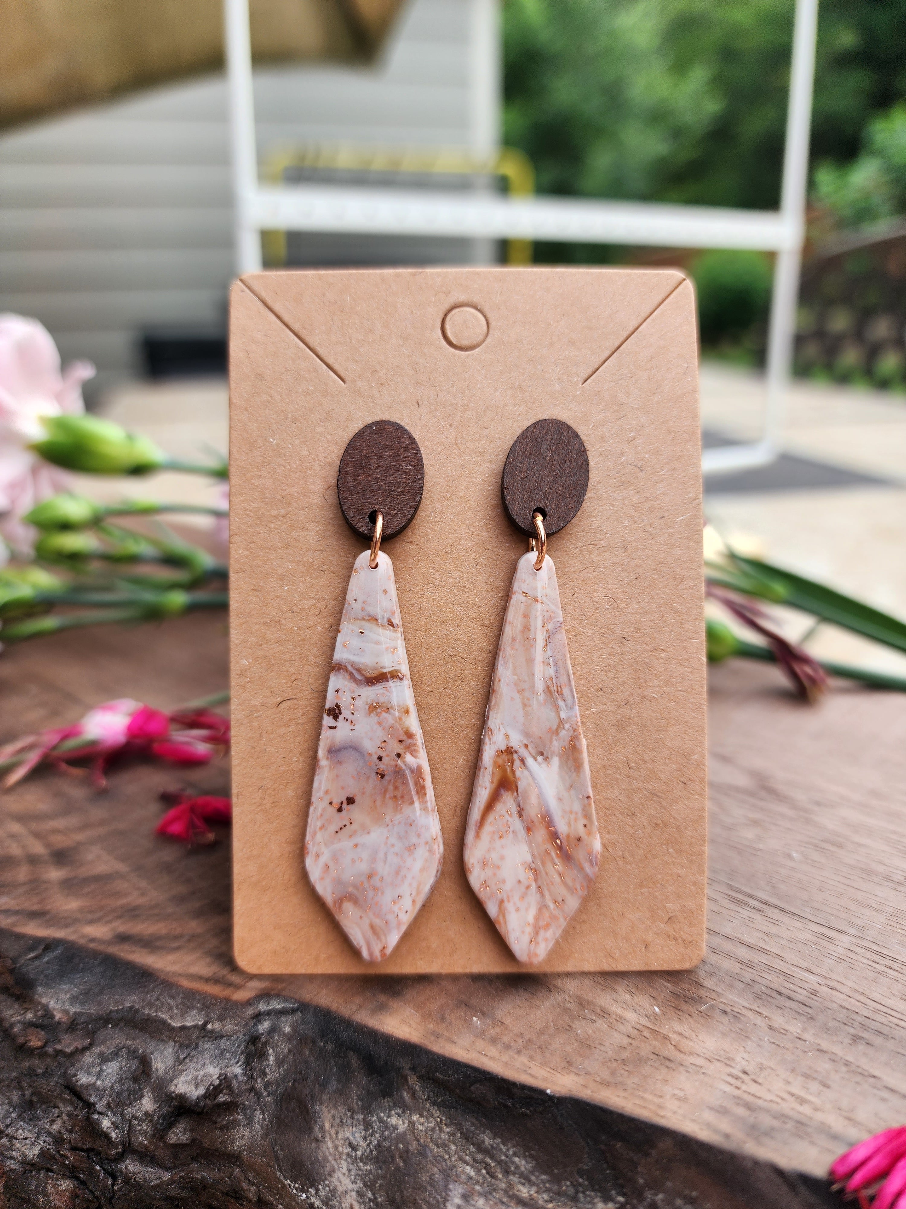 Sandalwood Drift Oval Earrings