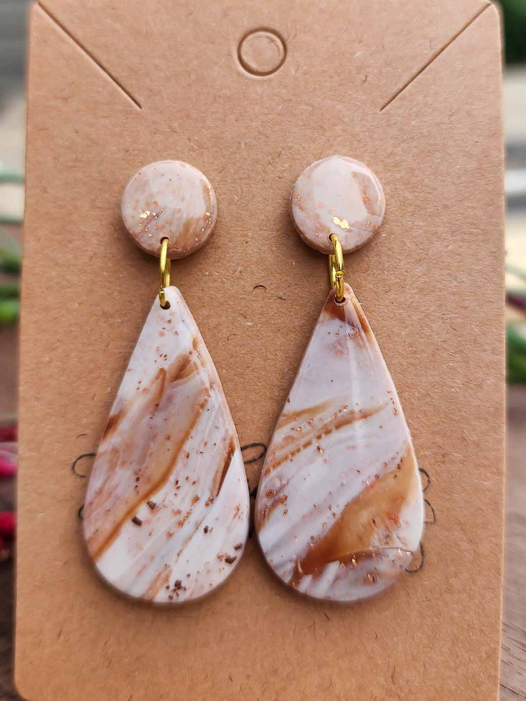 Rustleaf Marbled Teardrop Earrings