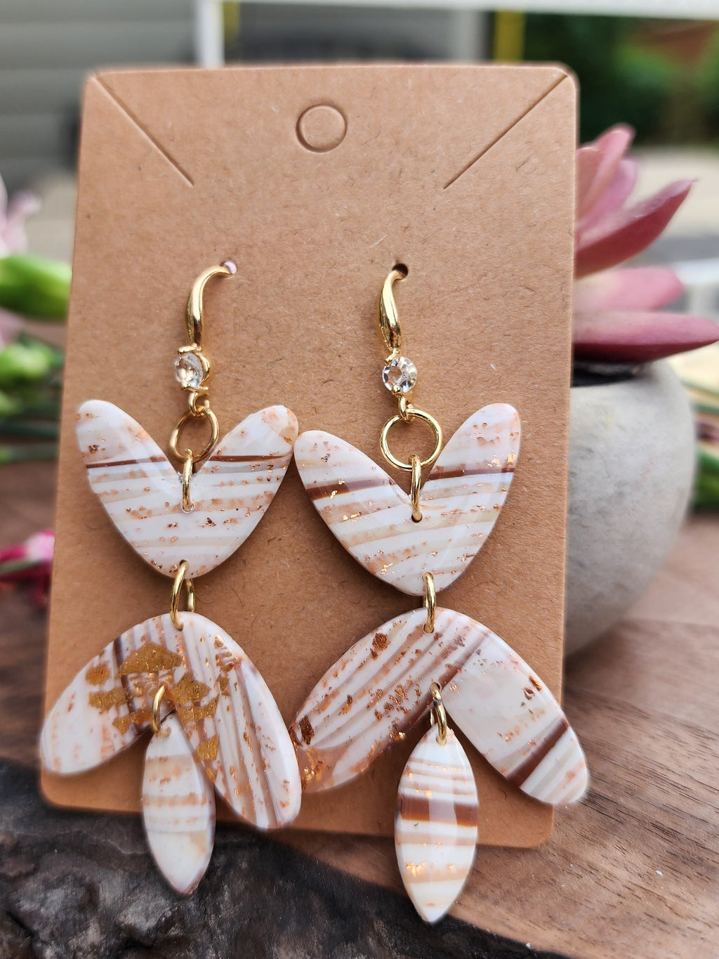 Golden Petal Cascade Earrings