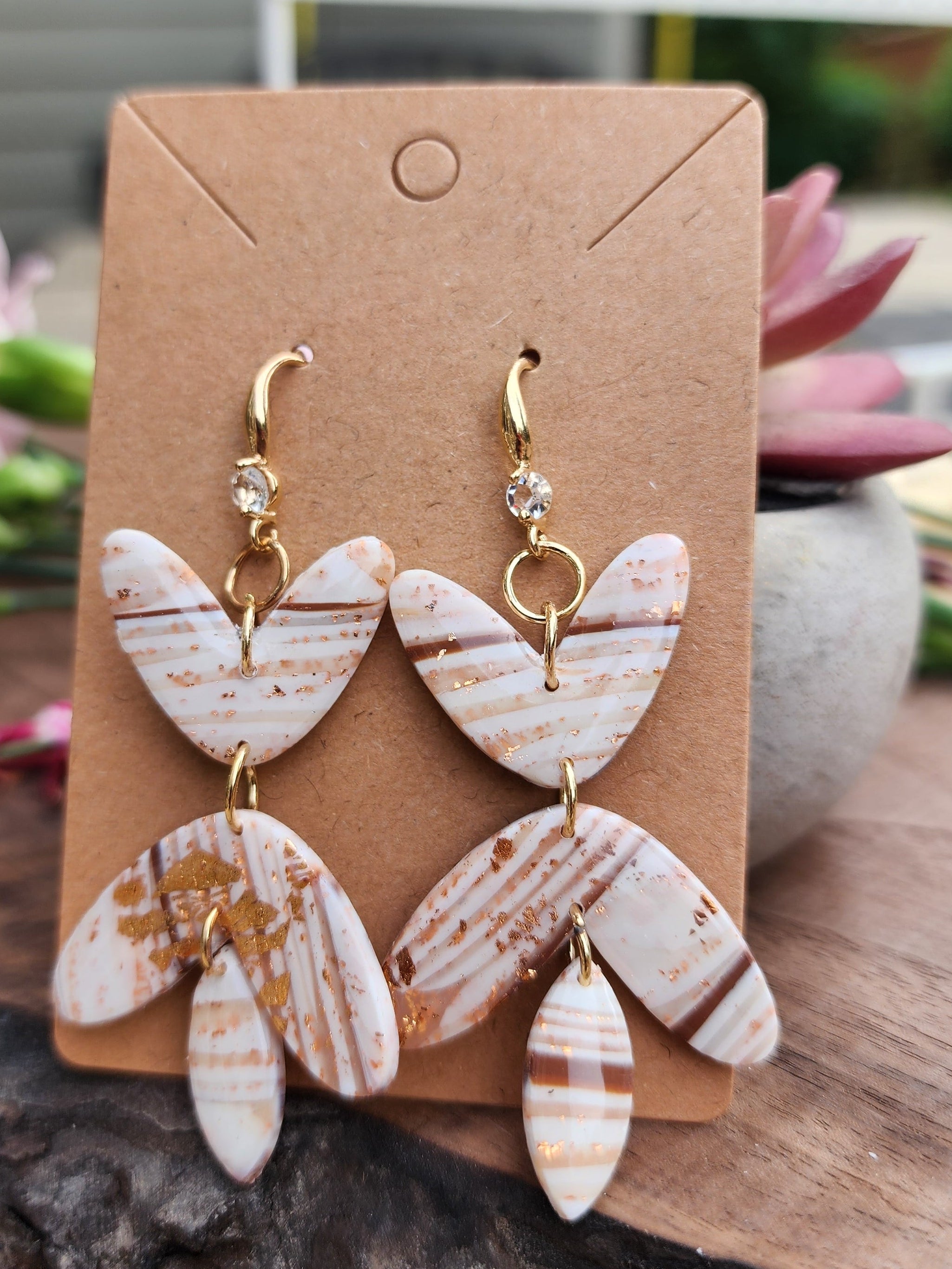 Golden Petal Cascade Earrings