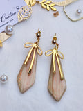 Golden Ribbon Taper Earrings