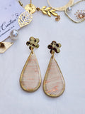 Golden Blossom Teardrop Earrings