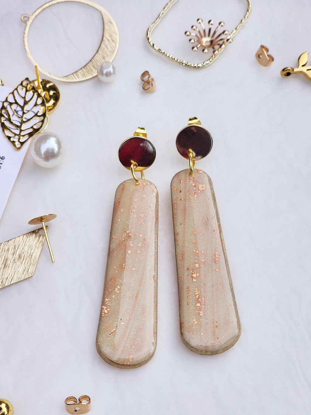 Claystone Tapered Bar Earrings