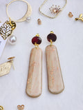 Claystone Tapered Bar Earrings