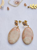 Sunrise Marble Oval Earrings