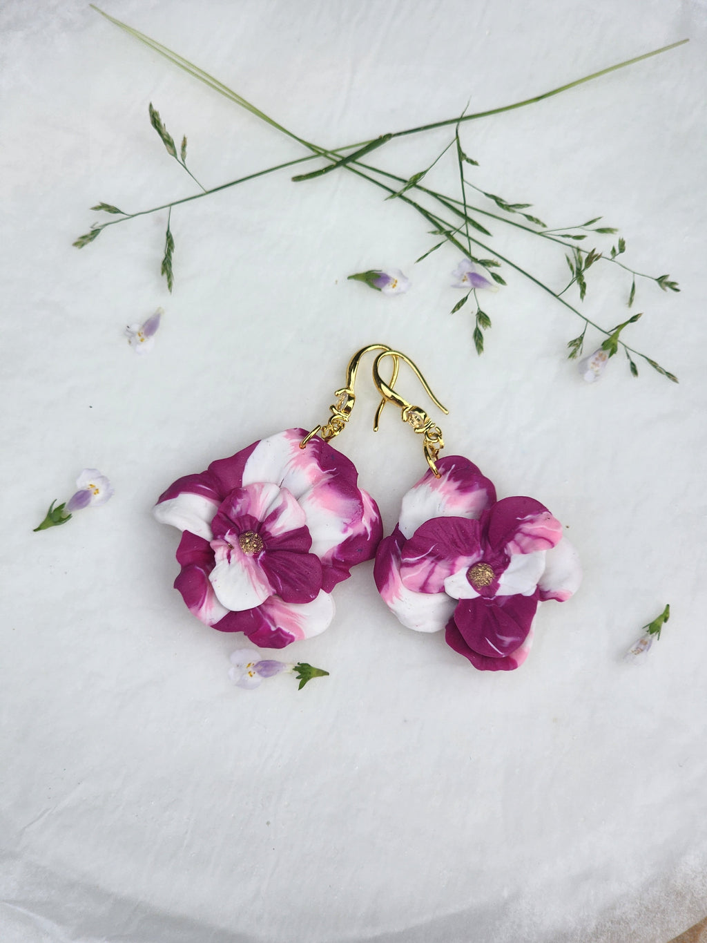 Rosy Petal Layer Earrings