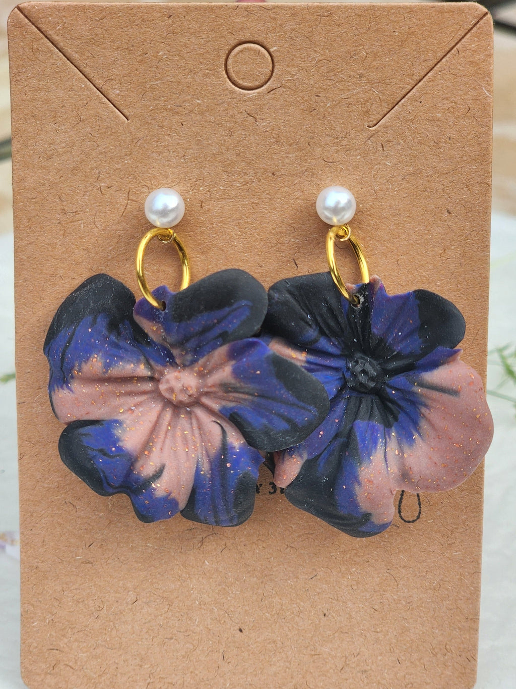 Midnight Rose Pearl Earrings