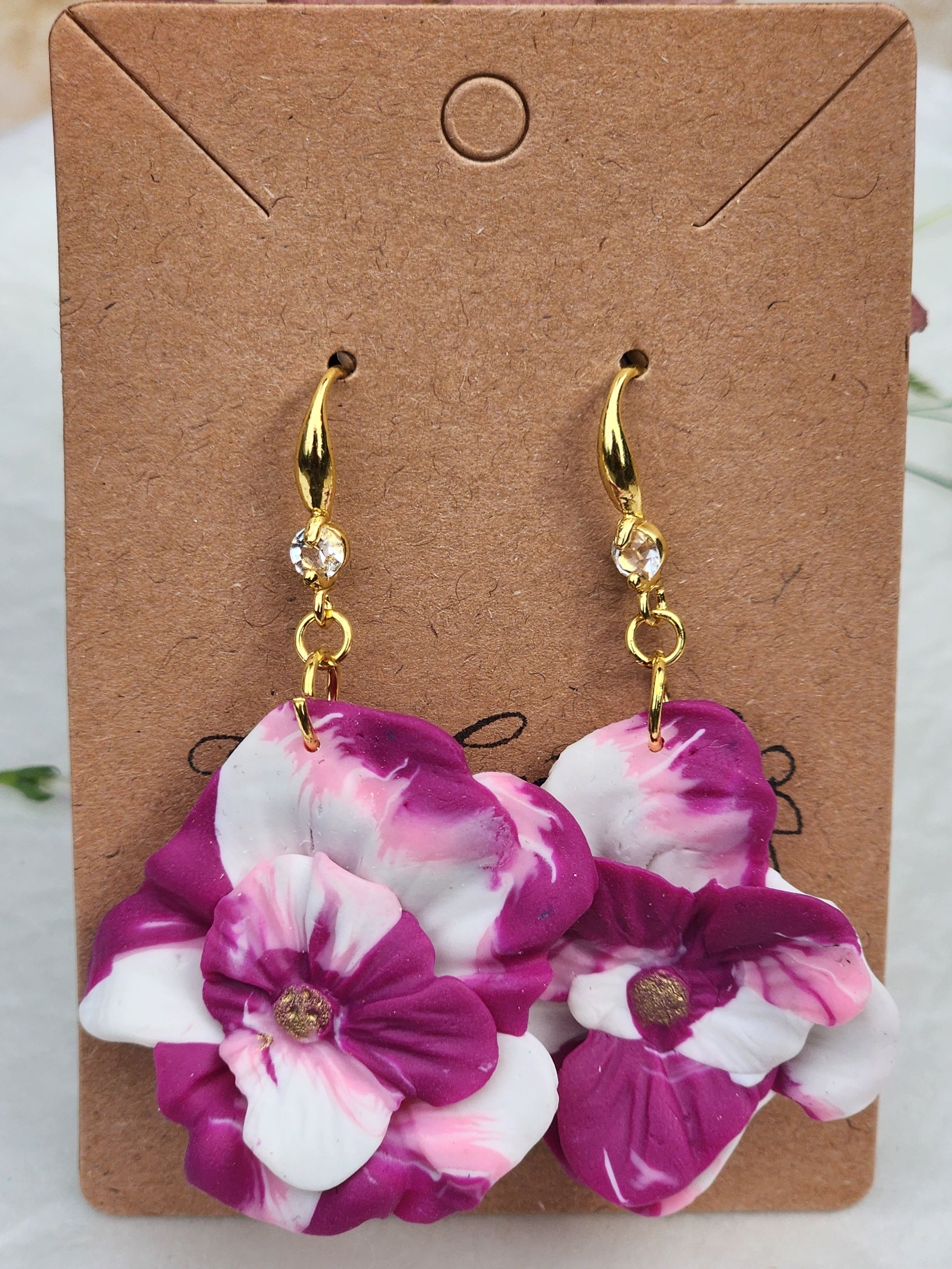 Rosy Petal Layer Earrings