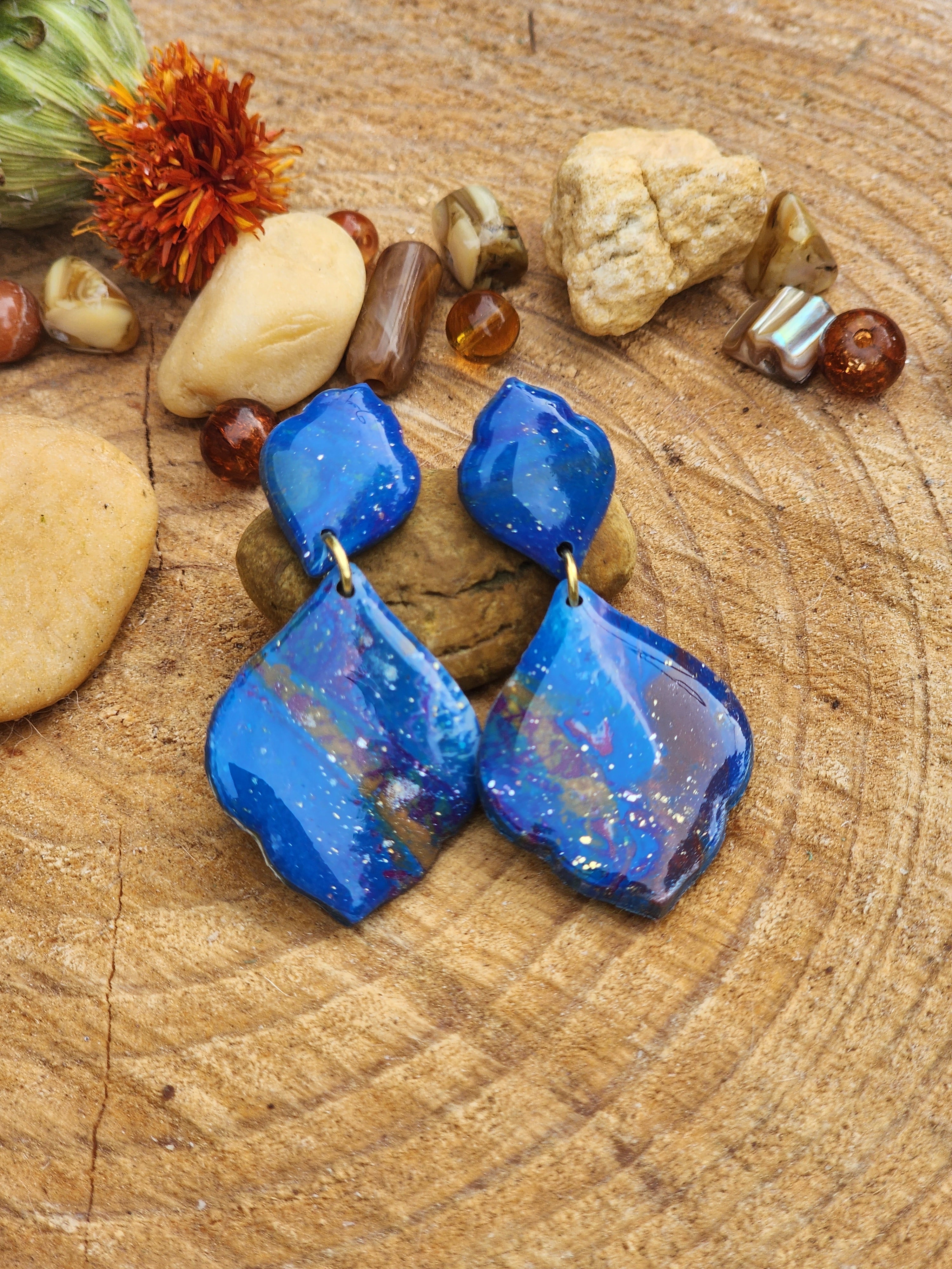 Cosmic Ember Wave Earrings