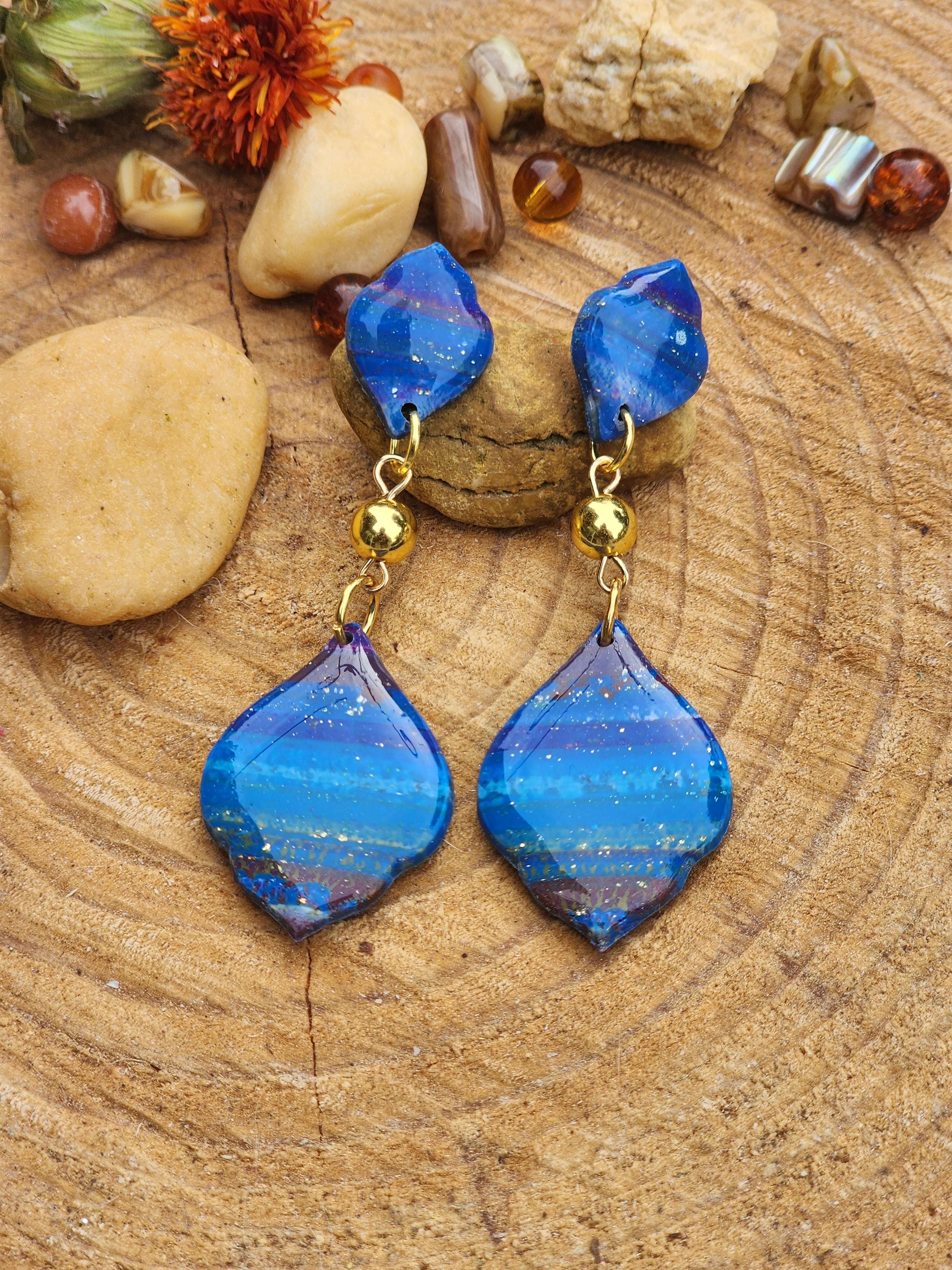Ocean Ember Petal Earrings