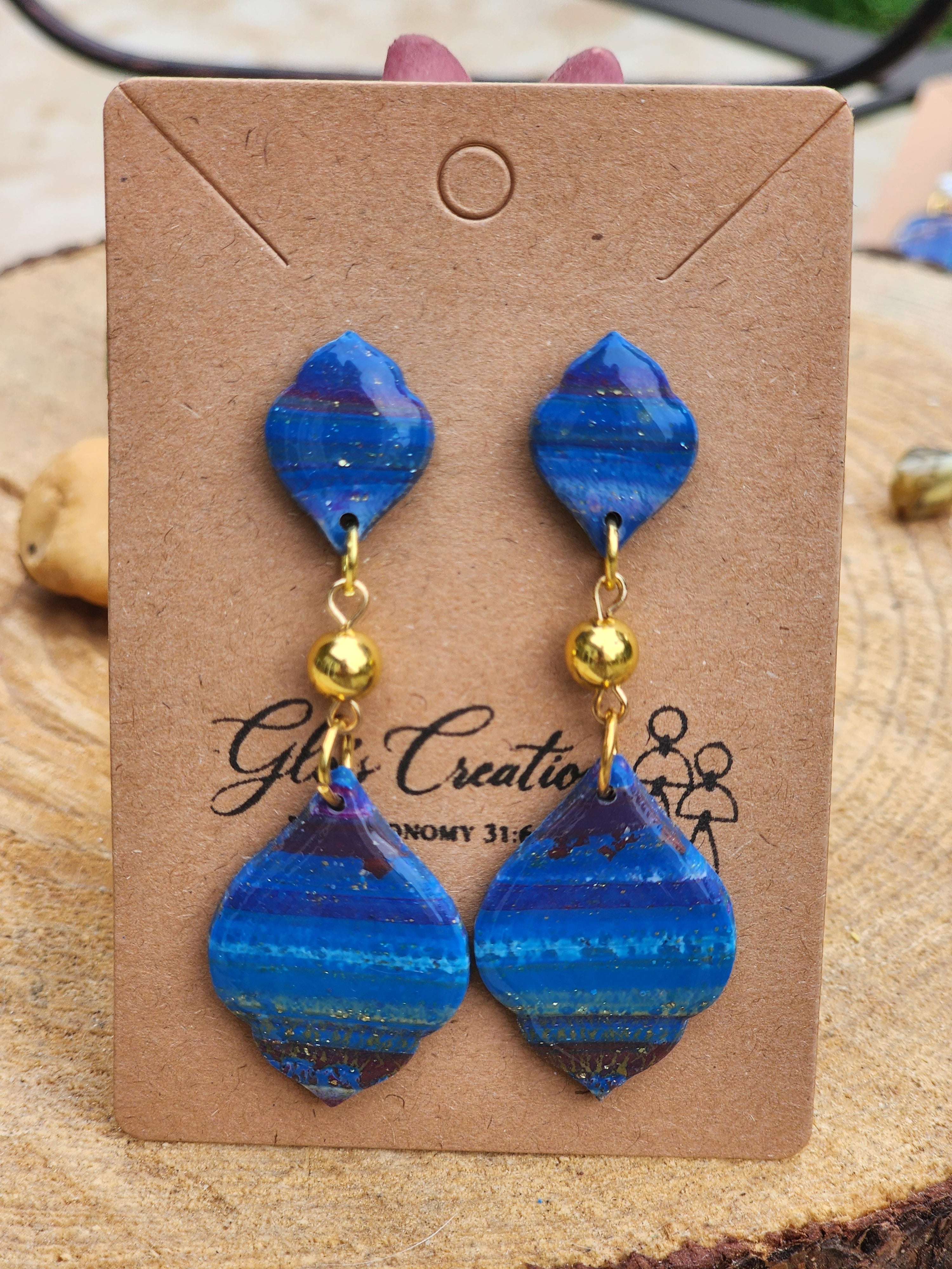 Ocean Ember Petal Earrings
