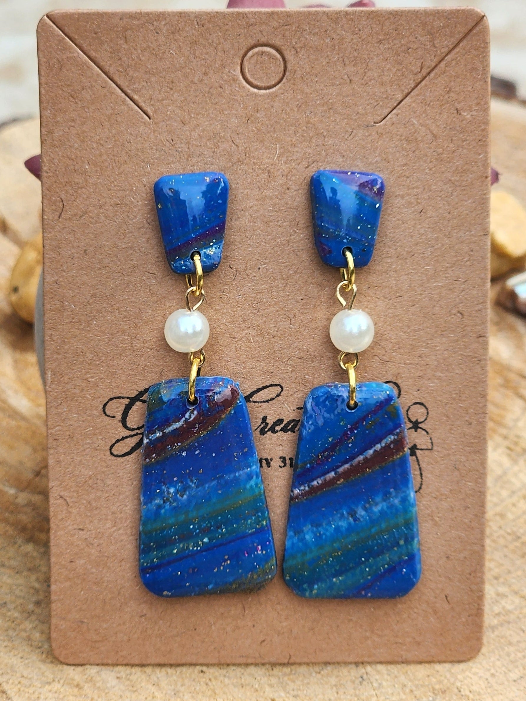 Blue Ember Cascade Earrings