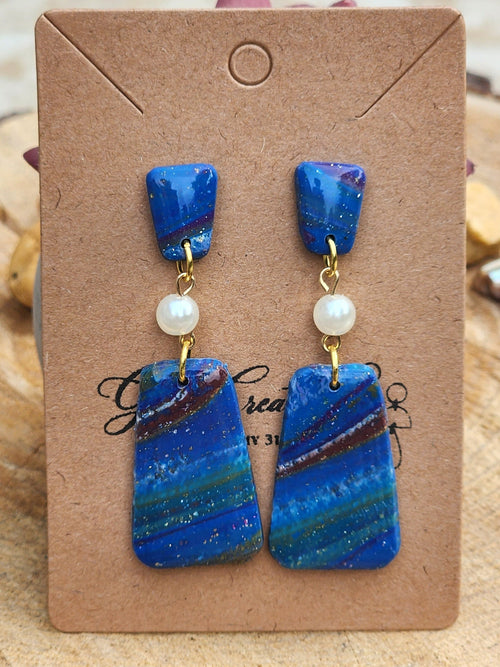 Blue Ember Cascade Earrings