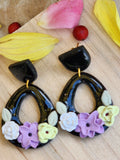 Midnight Petal Loop Earrings