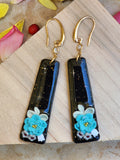 Turquoise Bloom Noir Earrings