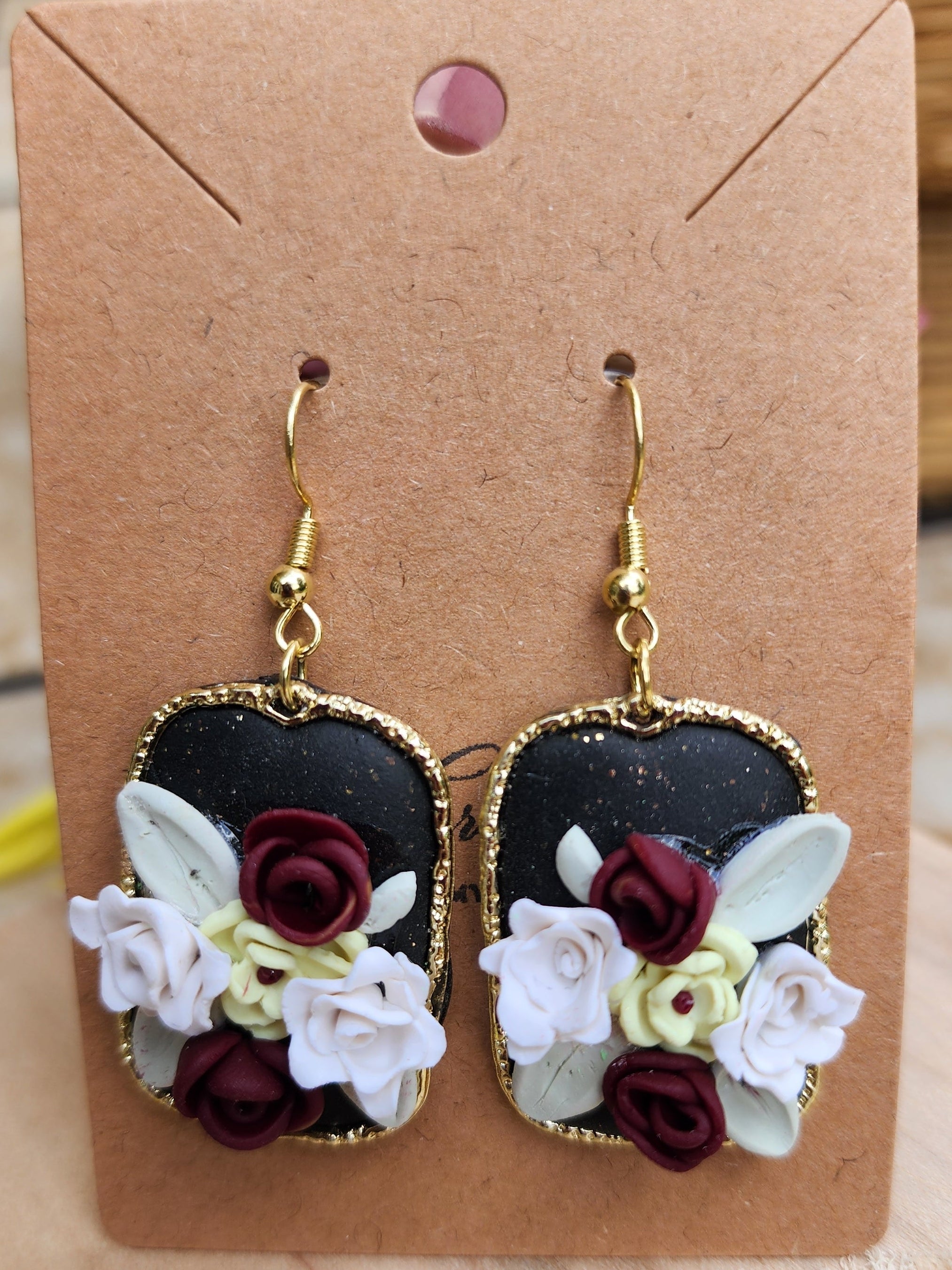 Midnight Rose Frame Earrings