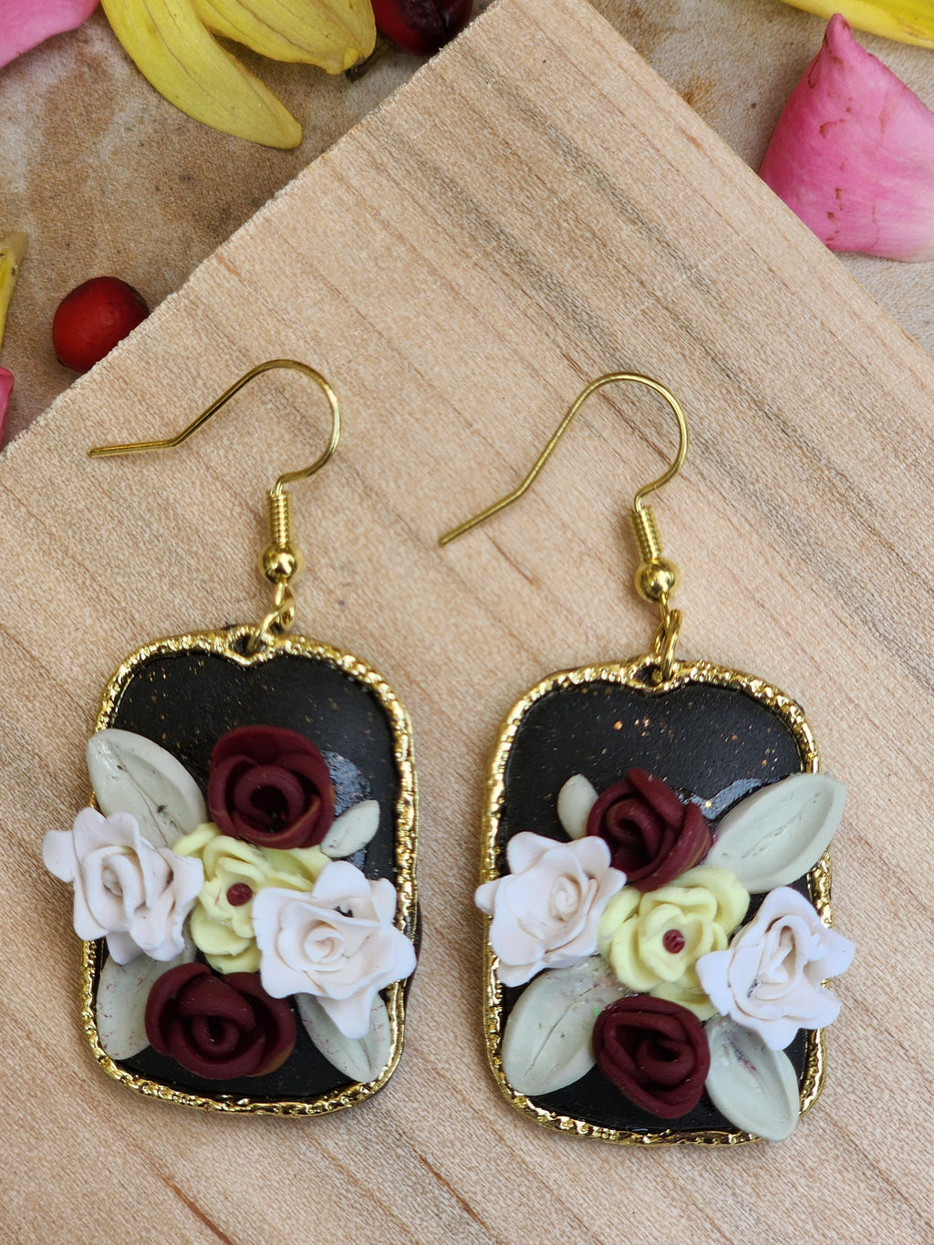 Midnight Rose Frame Earrings