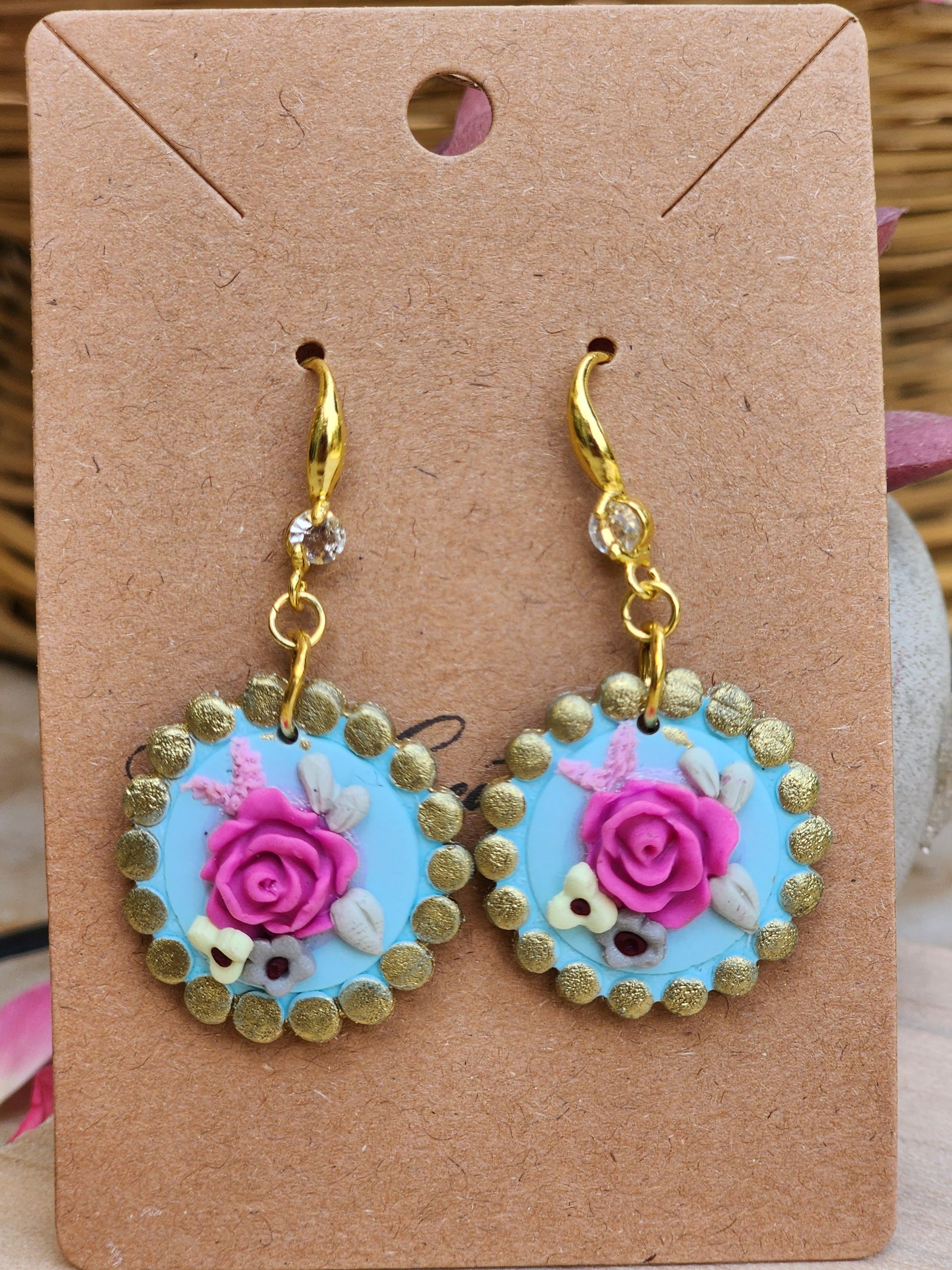 Turquoise Rose Meadow Earrings