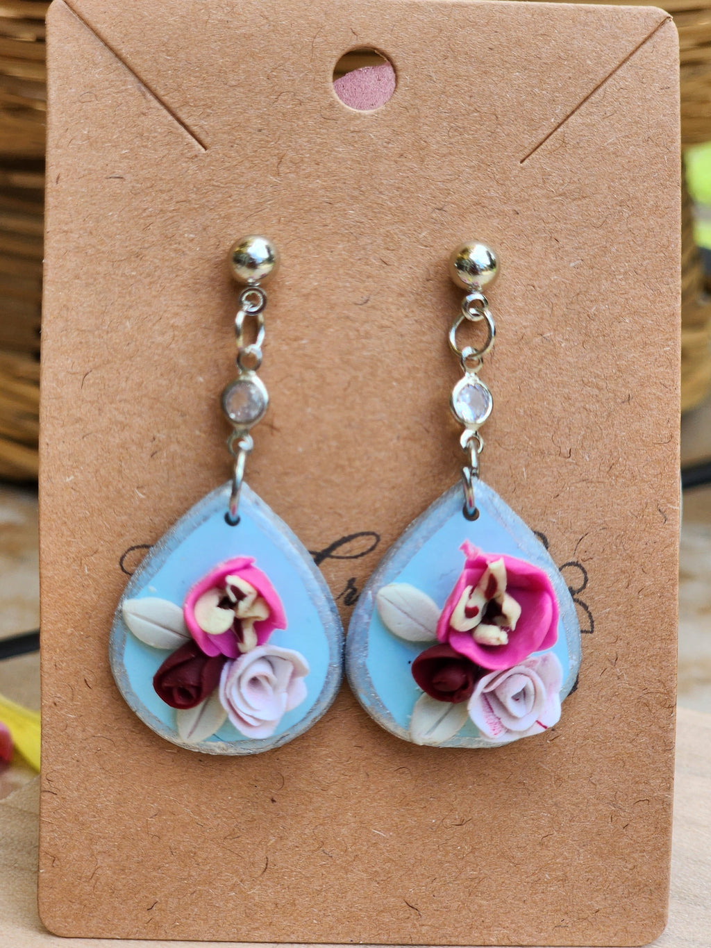 Blue Blossom Teardrop Earrings
