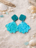 Coral Current Turquoise Fan Earrings