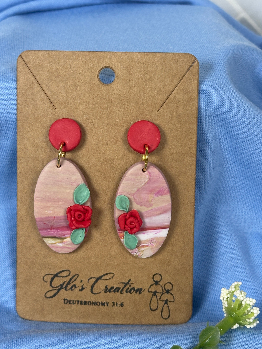 Handcrafted Polymer Clay Tiered Dangle Earrings