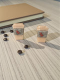 Handcrafted Polymer Clay Coffee Cup Stud Earrings