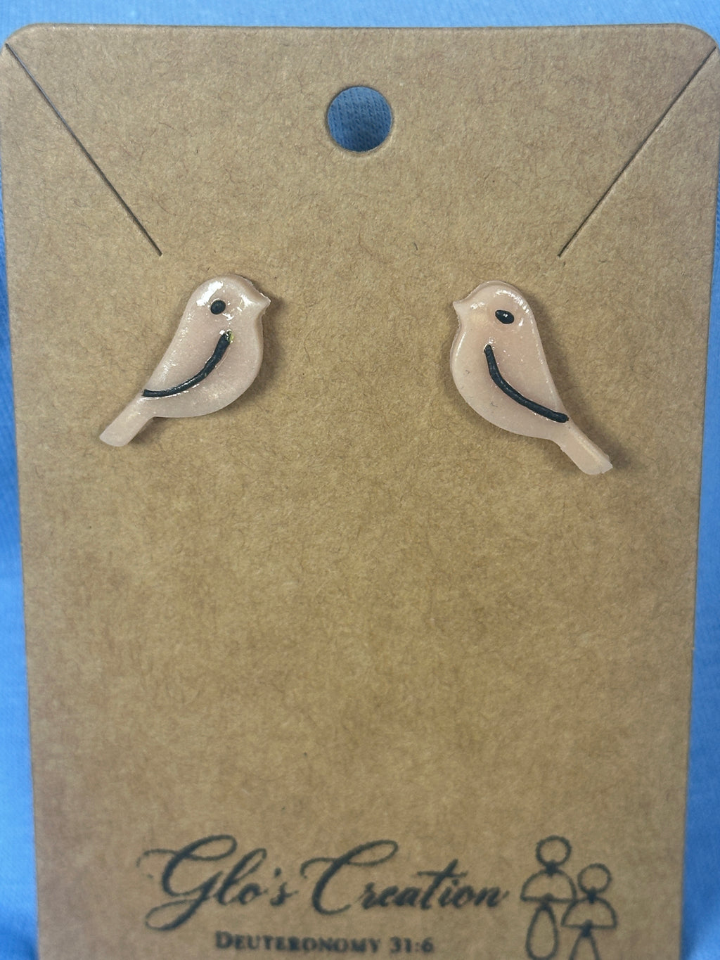 Handcrafted Polymer Clay Bird Stud