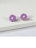 Handcrafted Polymer Clay Violet Stud Earrings
