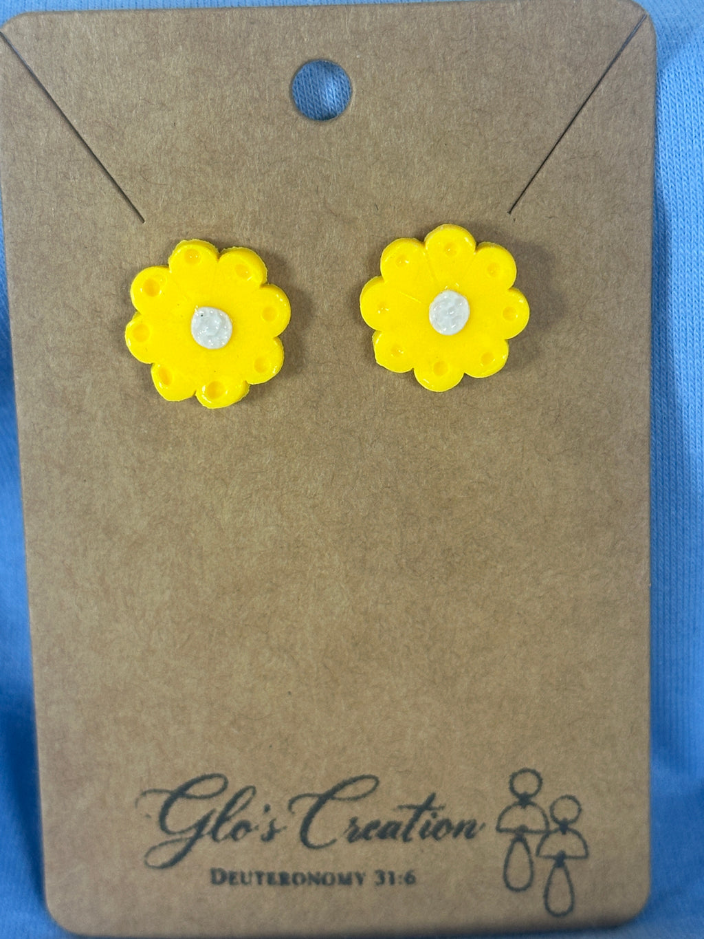 Handcrafted Polymer Clay Sunflower Stud Earrings