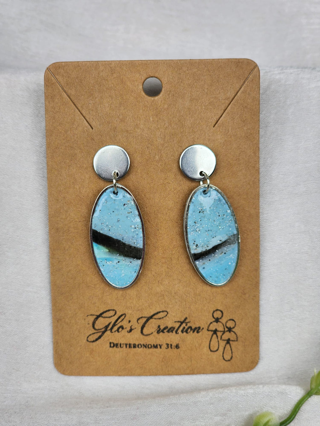 Midnight Tide Oval Dangle Earrings