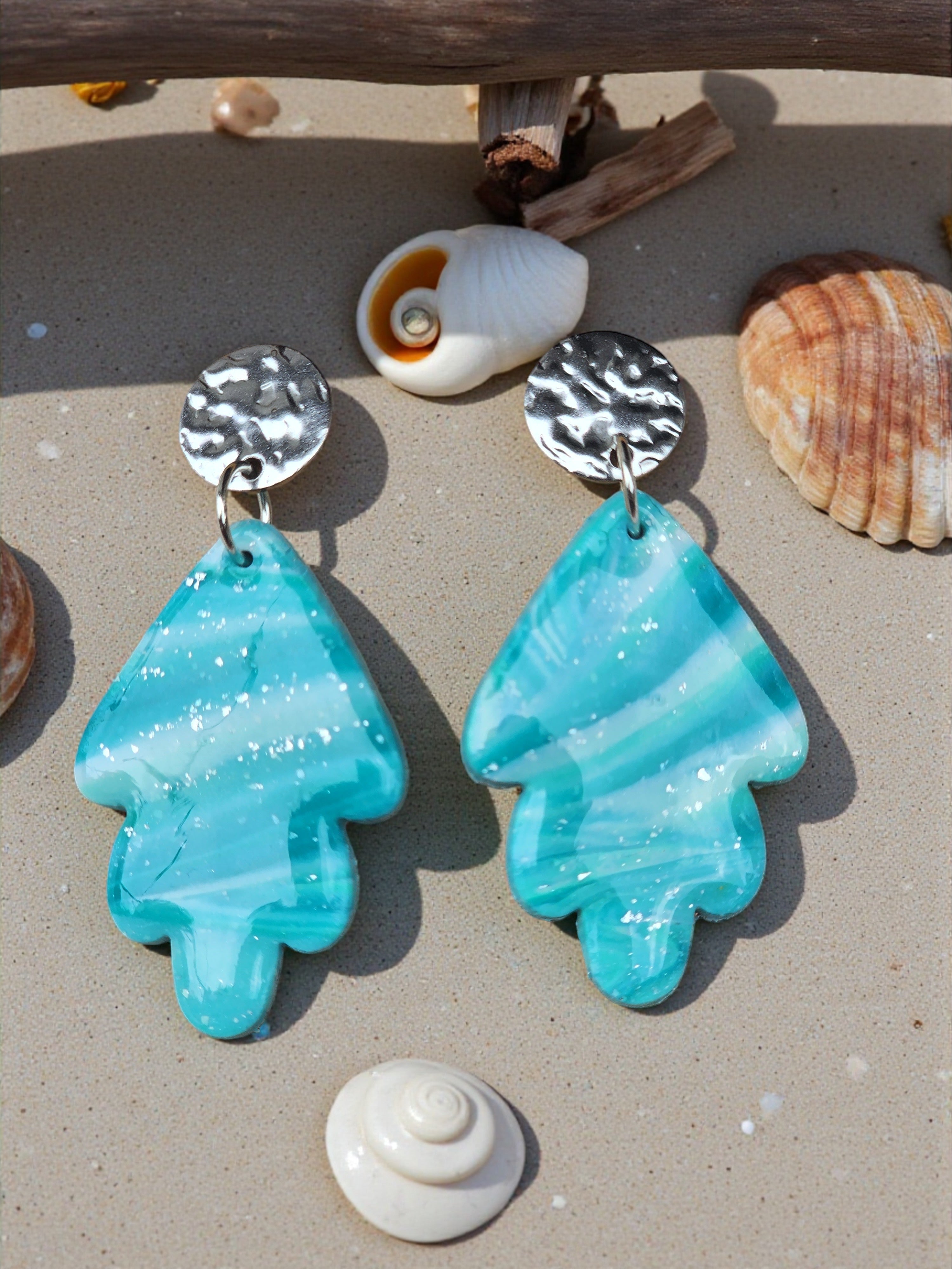 Shoreline Spark Turquoise Resin Earrings