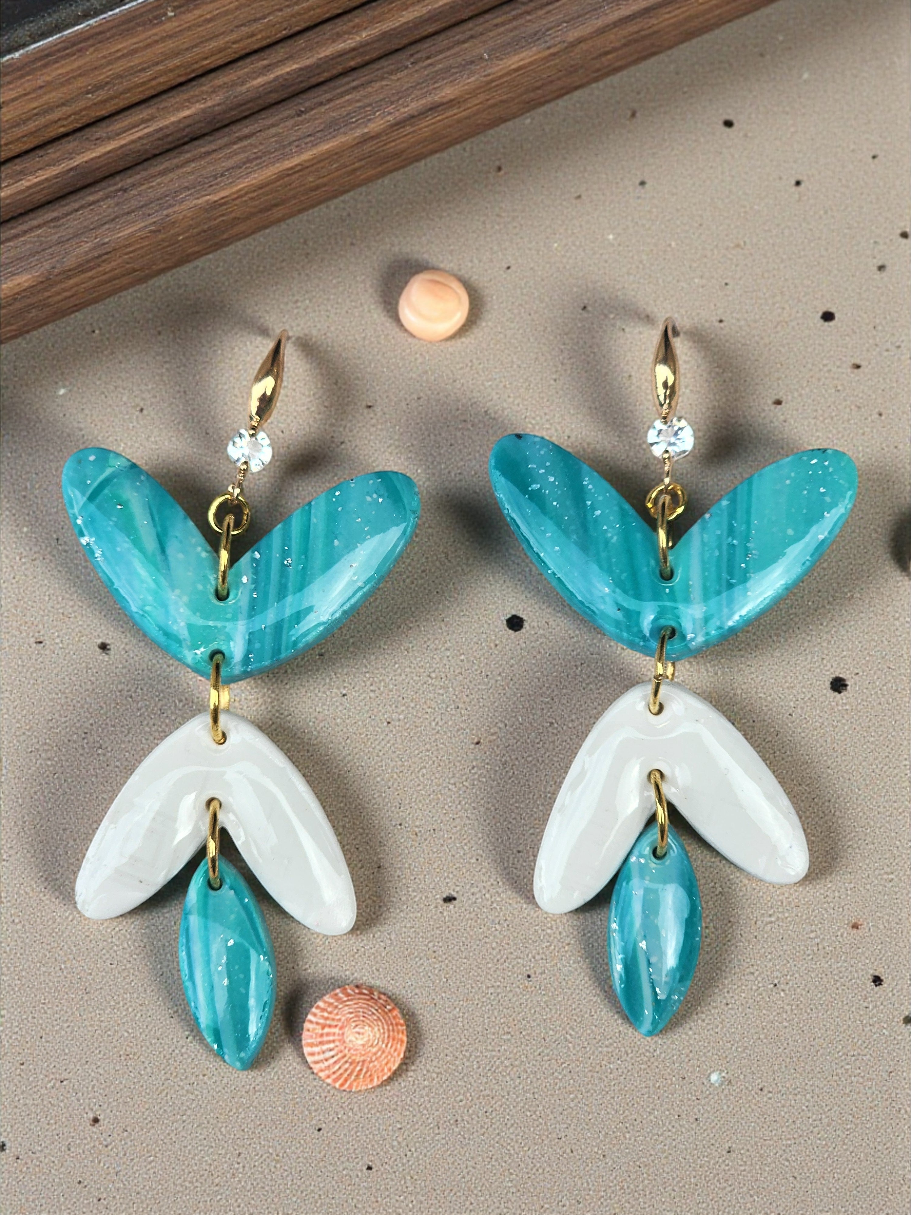 Ocean Bloom Layered Dangle Earrings