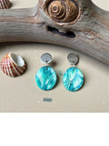 Tidal Drift Turquoise Circle Earrings