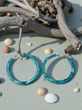 Tidal Marble Turquoise Hoop Earrings